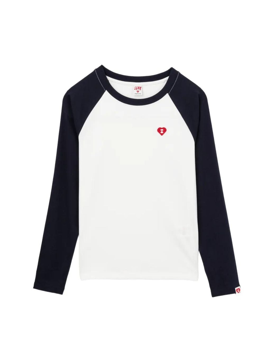 AAPE BY A BATHING AP Blue Heart-Patch T-Shirt