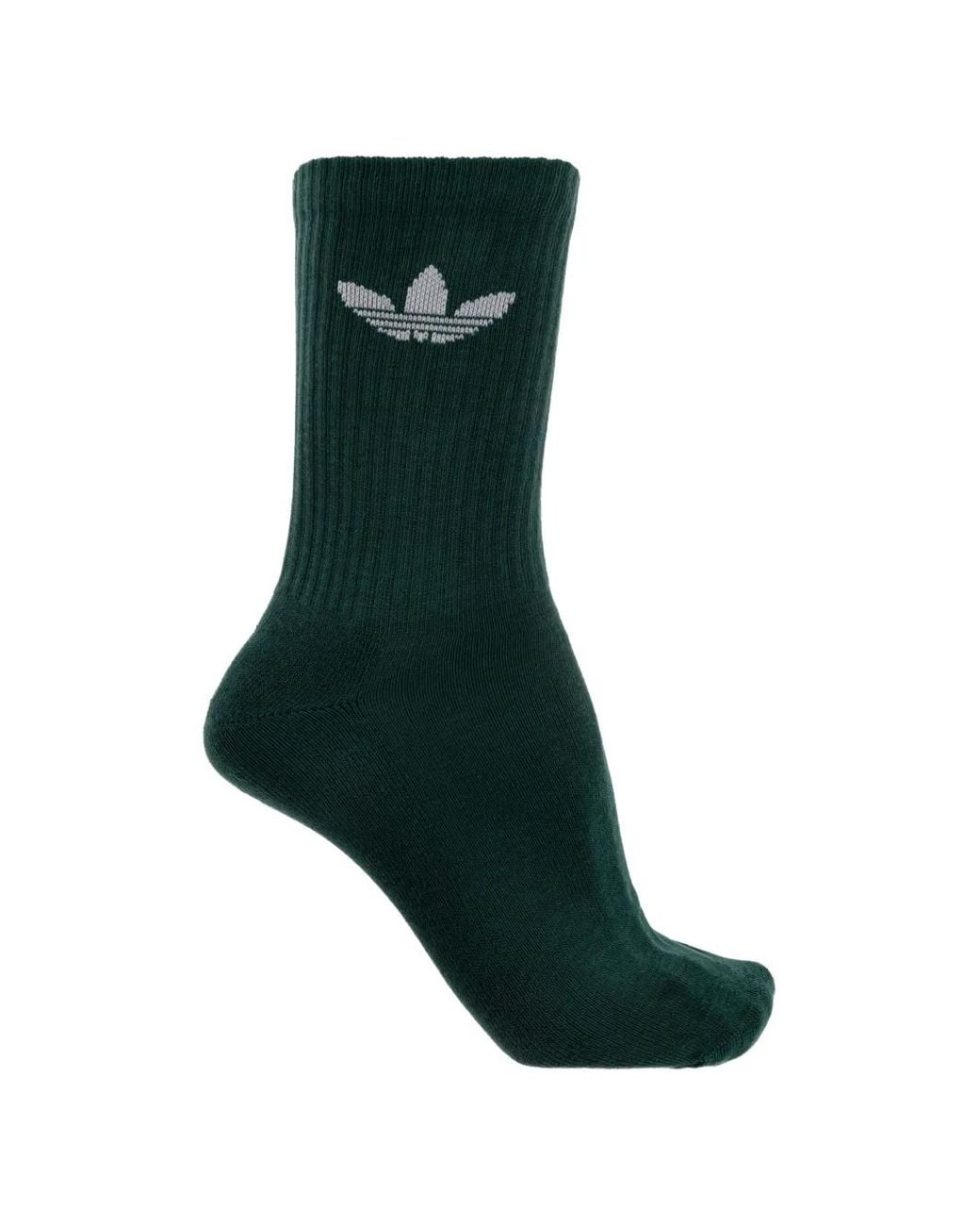 Adidas Blue Logo-Embroidered Ribbed-Knit Socks (Set Of Six) for men