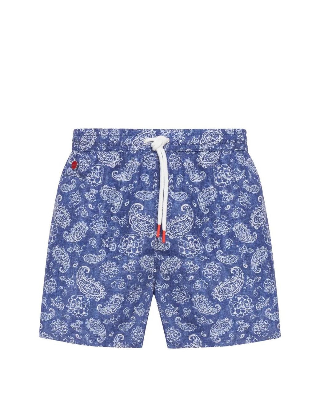 Kiton Blue Short De Bain Imprimé for men