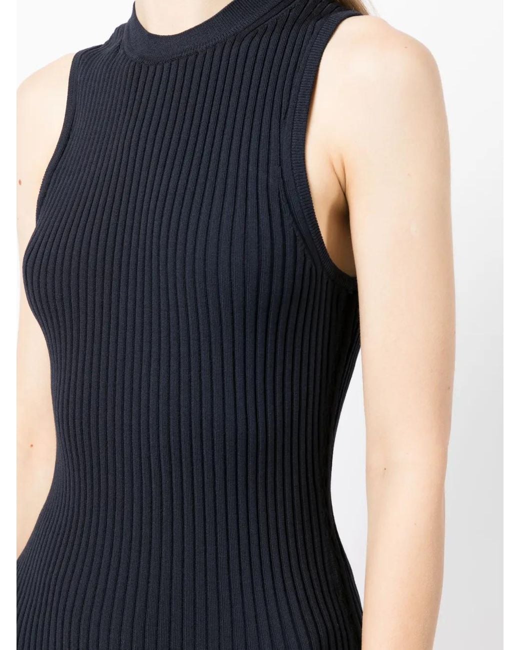 3.1 Phillip Lim Blue Sleeveless Ribbed-Knit Top