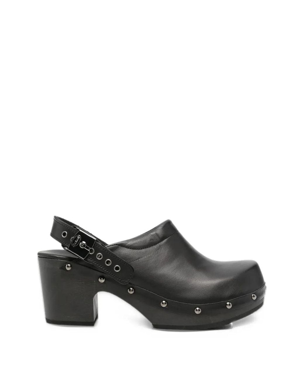 Scholl Gray Pescura Robin Studded Leather Mules