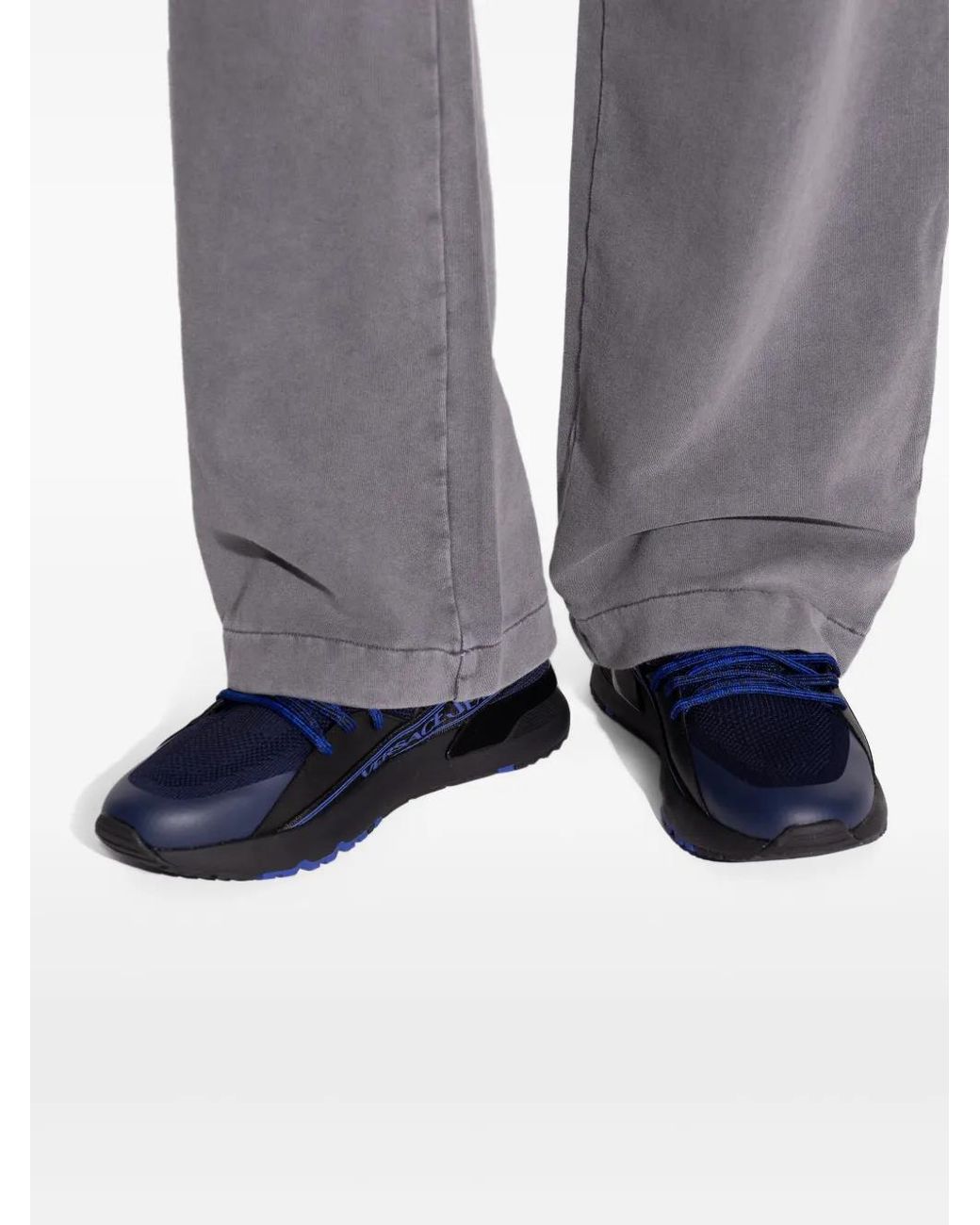 Versace Jeans Couture Blue Sports Shoes With Logo for men