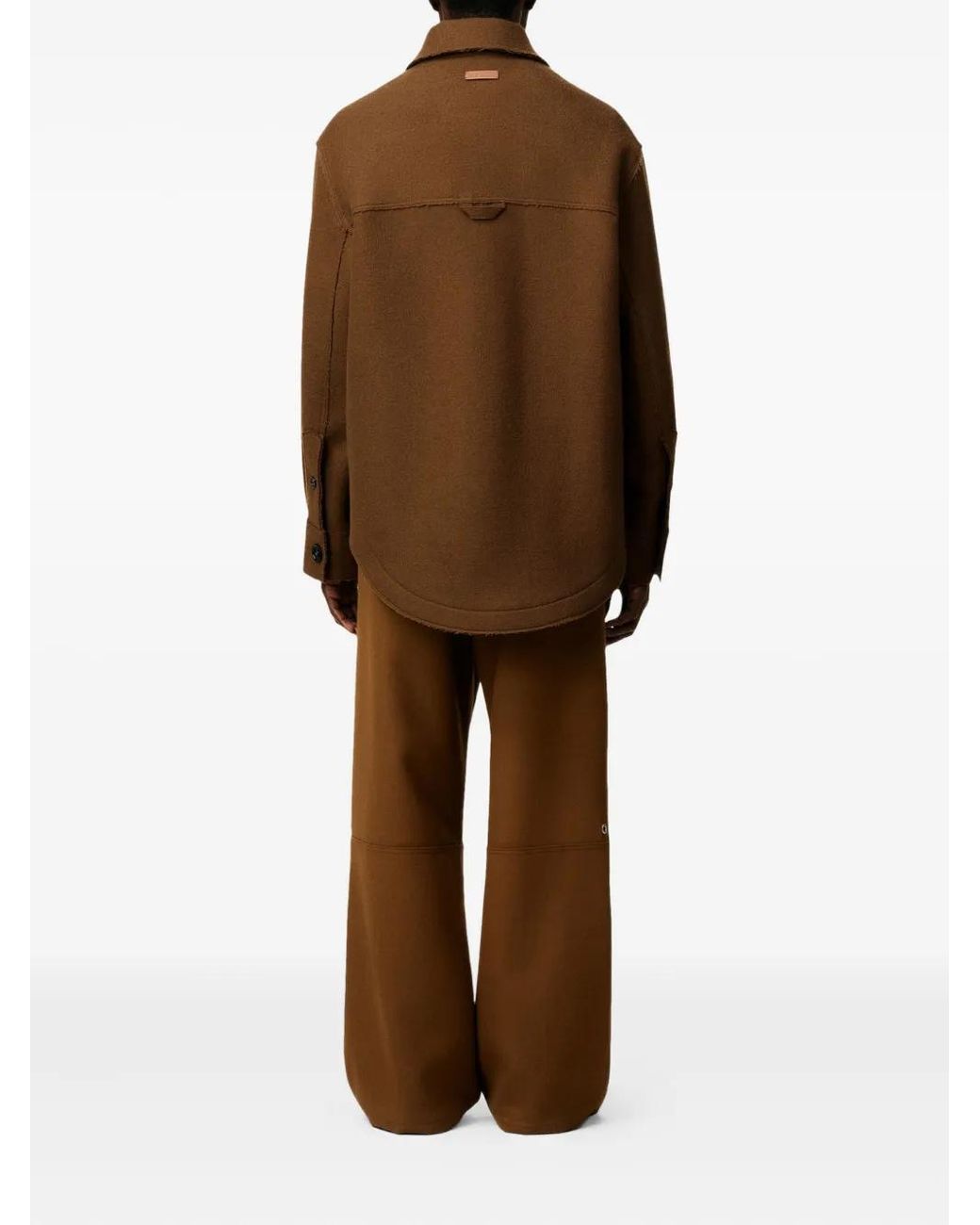 AMI Brown Button-Up Wool Jacket