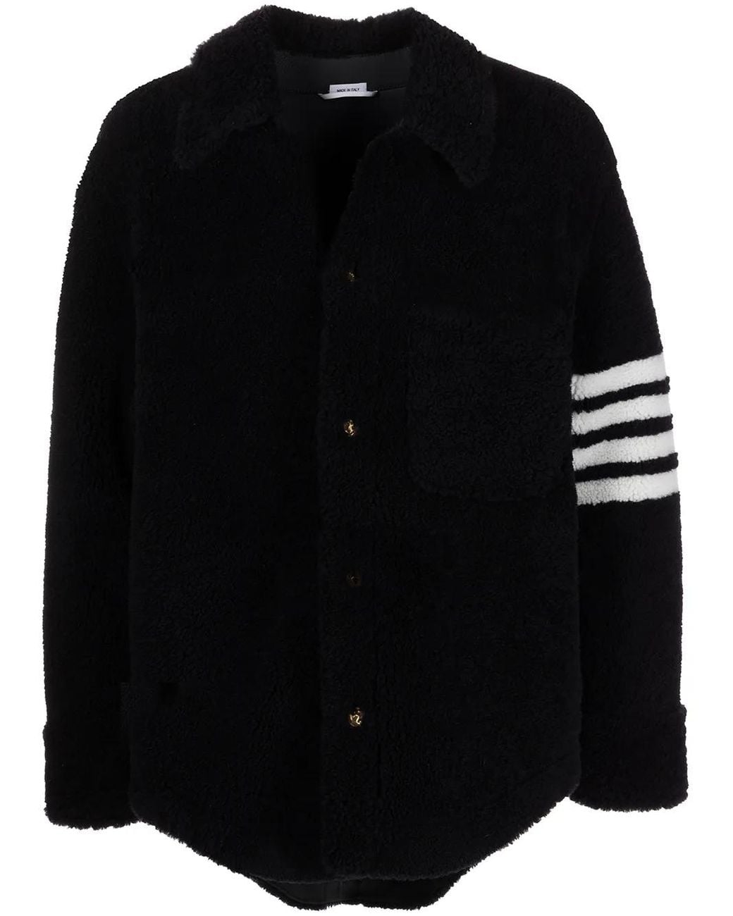 Thom Browne Black 4-bar Shearling Jacket for men