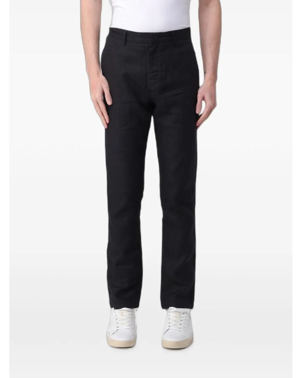 Colmar Black Linen Chino Trousers for men