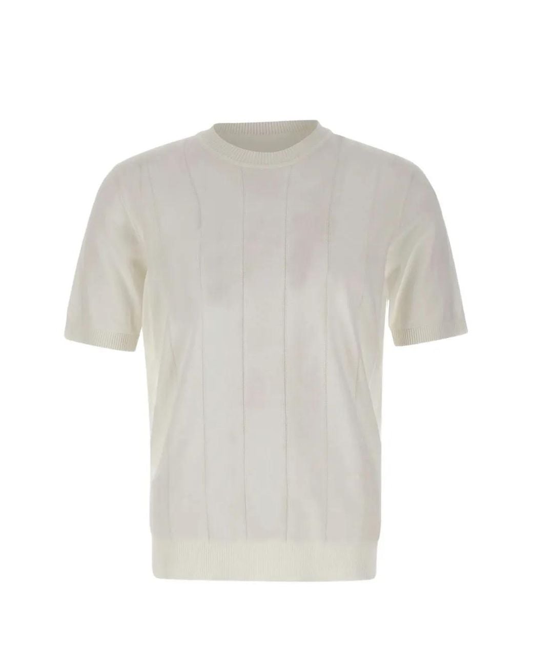 Kangra White Ribbed Short-Sleeve Sweater for men