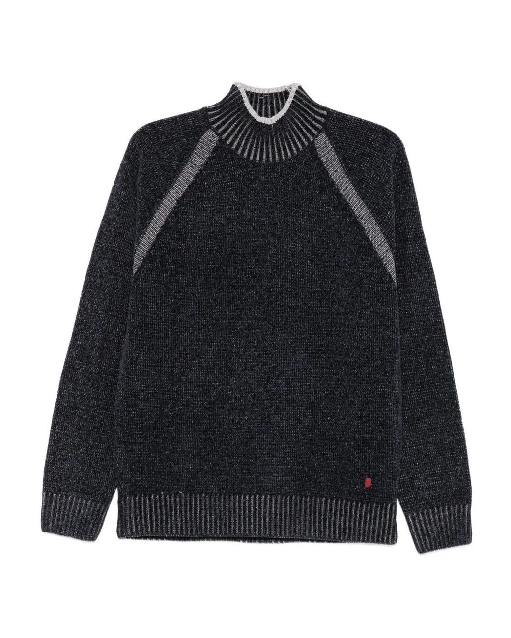 Liu Jo Black Ribbed Panelled Sweater for men