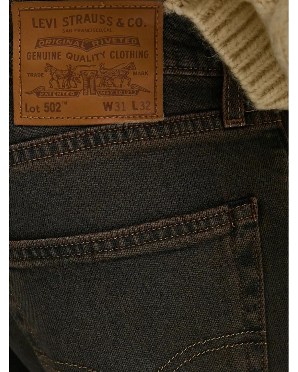 Levi's Brown 502 Logo-Patch Jeans for men