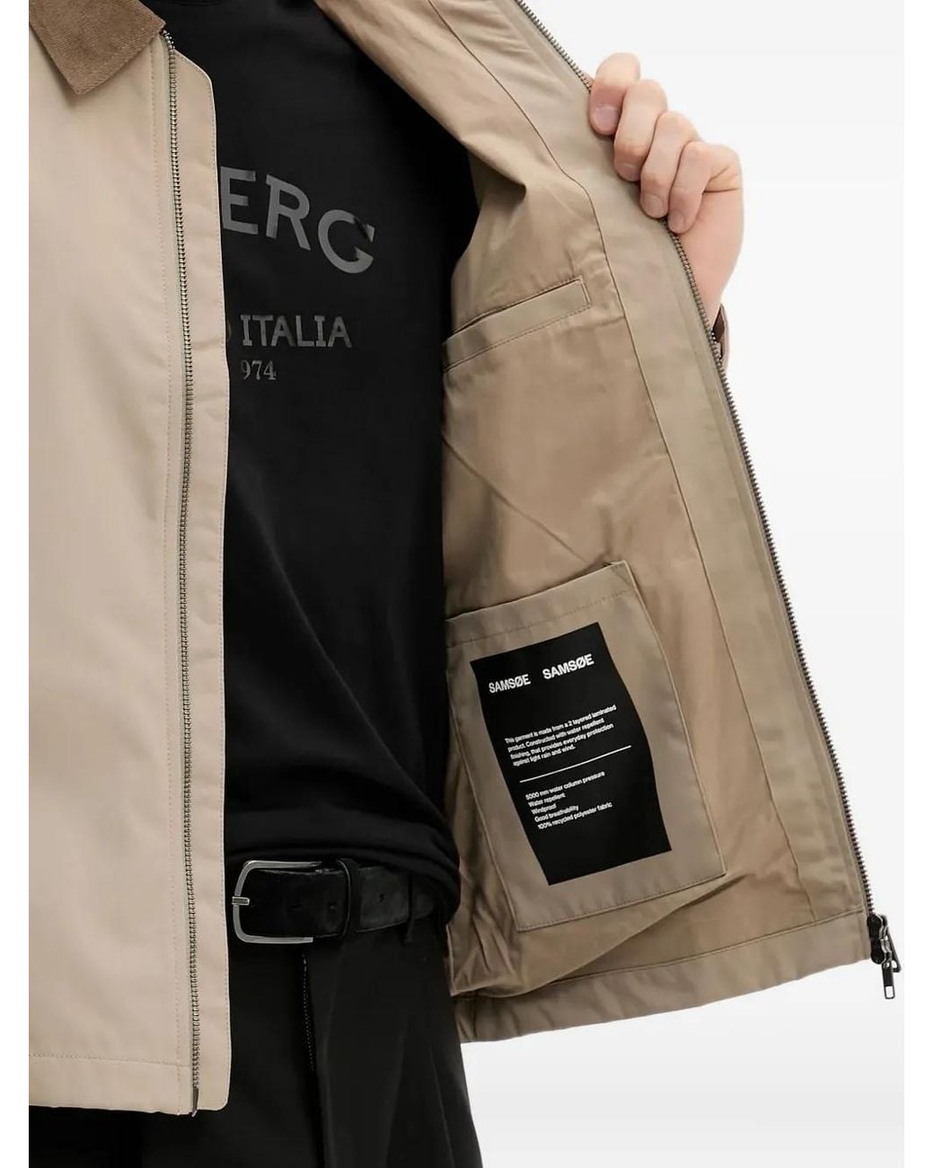 Samsøe & Samsøe Natural Corduroy-Collar Zip-Front Jacket for men