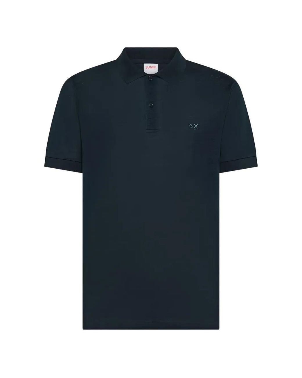 Sun 68 Blue Logo-Embroidered Polo Shirt for men