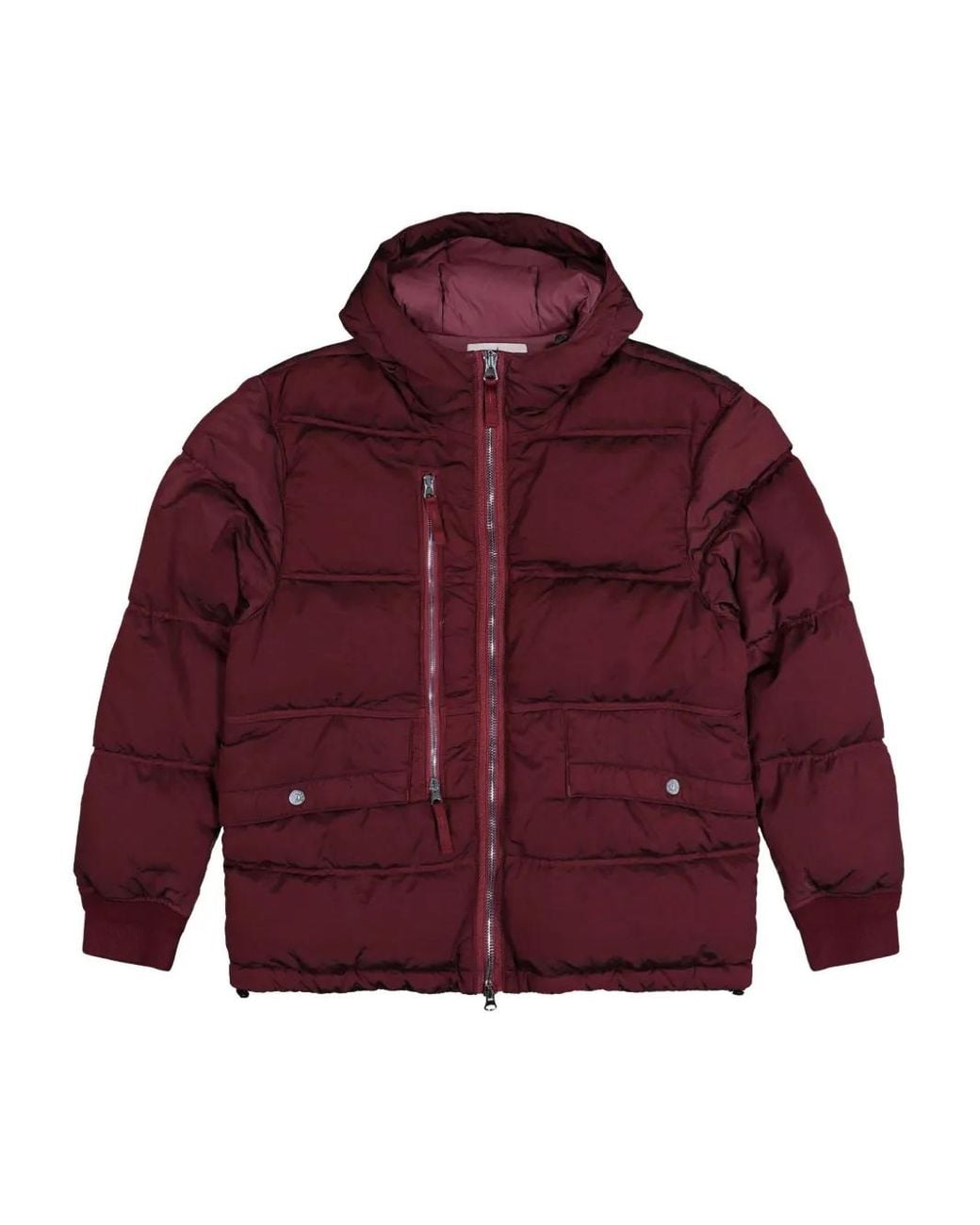 Stone Island Red Down Jacket for men
