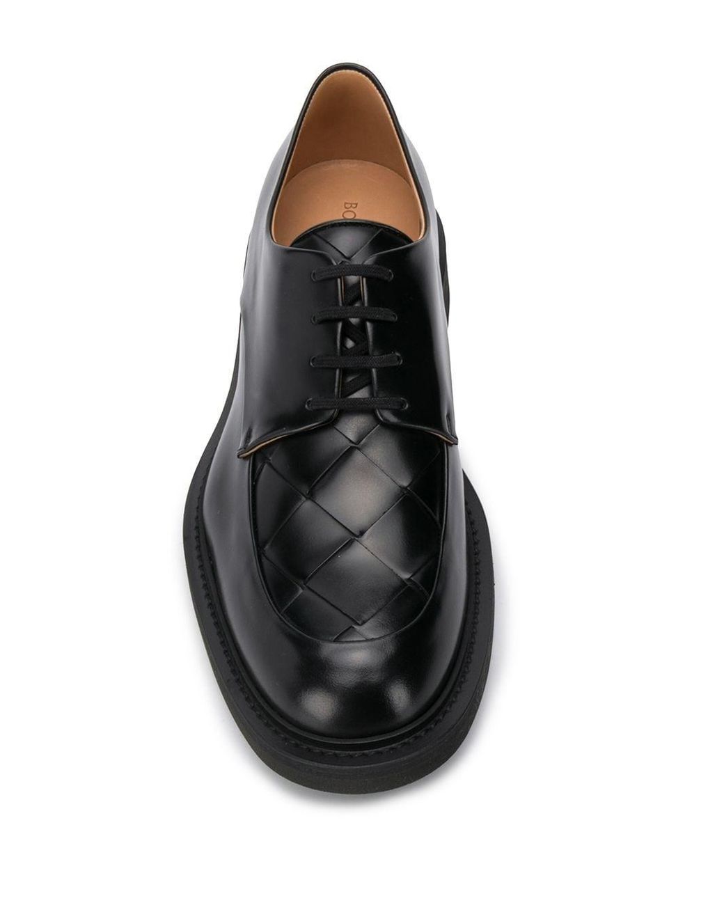 straffen Deter Zware vrachtwagen Bottega Veneta Intrecciato Weave Derby Shoes in Black for Men | Lyst