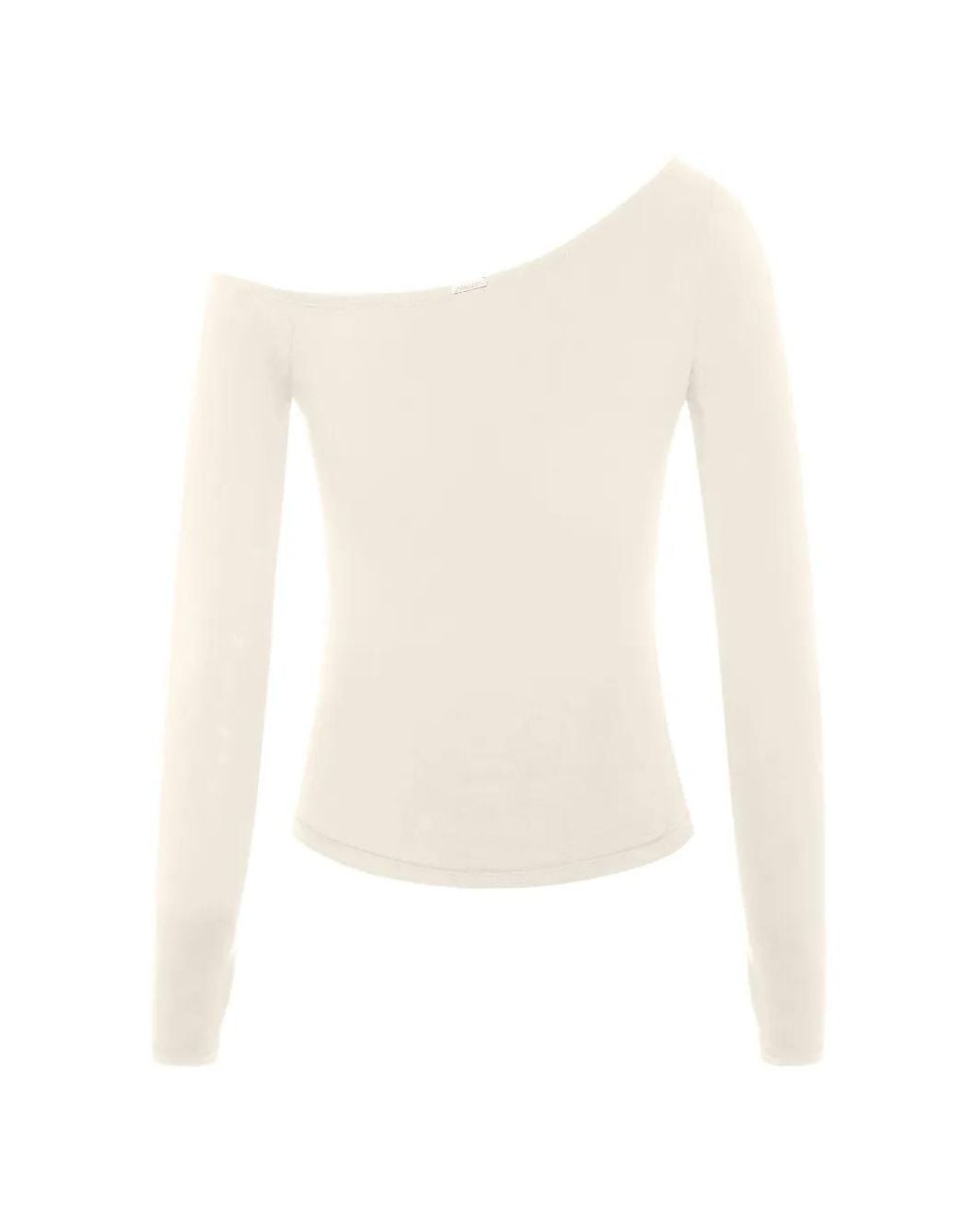 AMADAWEAR White Sabrina Asymmetric Top