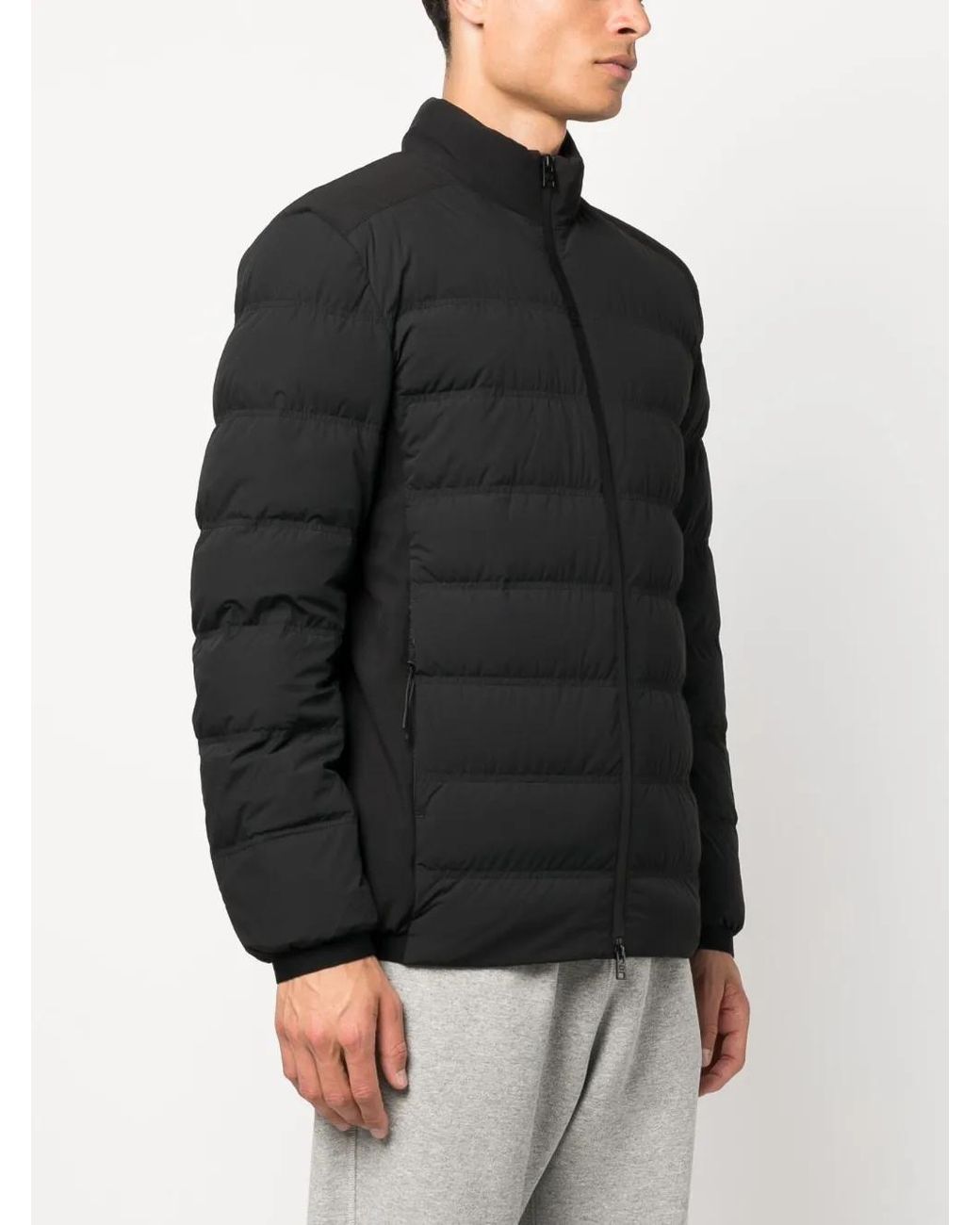 Woolrich Black Logo-Patch Padded Jacket for men