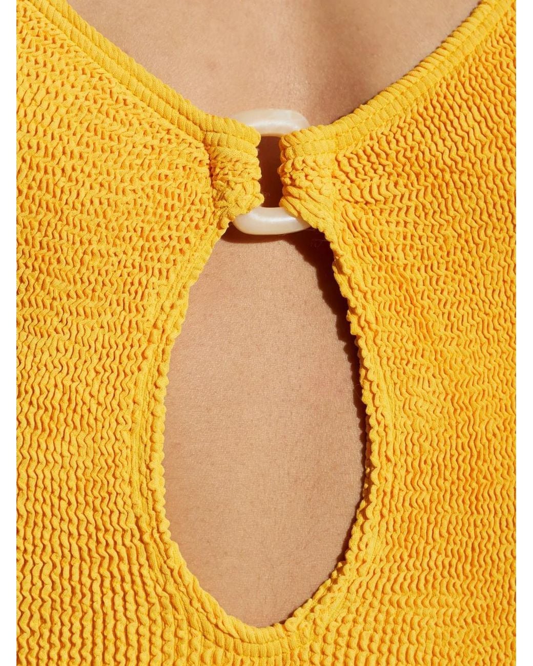 Bondeye Yellow Ring Arden Crinkle-Effect Swimsuit
