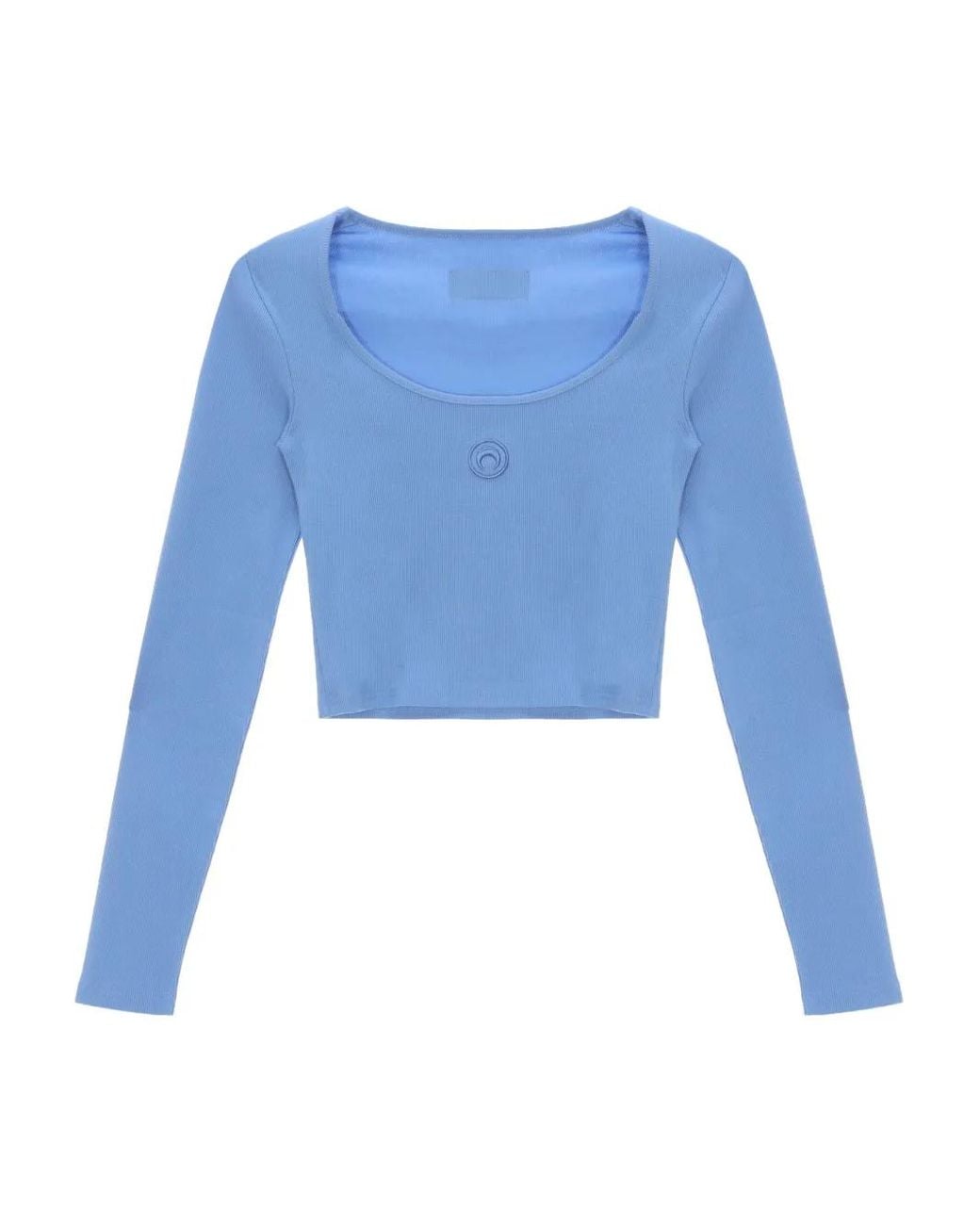 MARINE SERRE Blue Moon-Logo Round-Neck Top