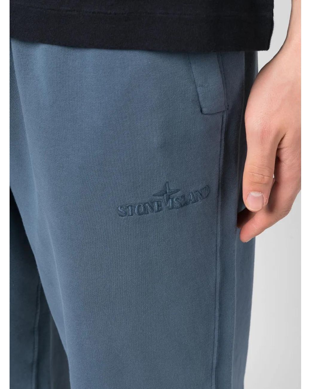 Stone Island Blue Straight-Leg Track Pants for men