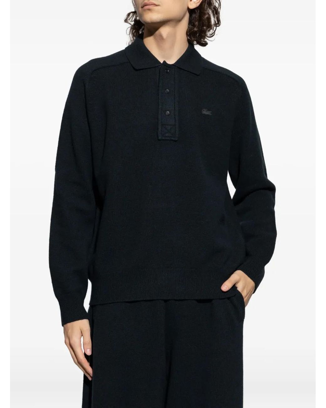 Lacoste Blue Buttoned Polo Shirt for men