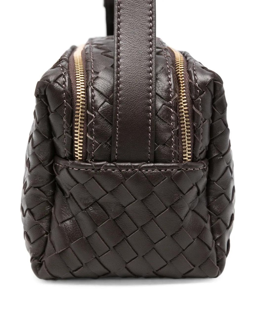 Elleme Black Trousse Woven Leather Cross Body Bag