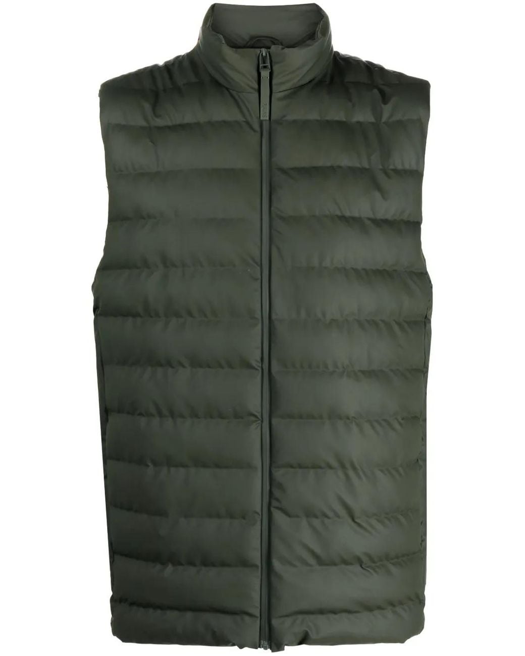 Rains Green Padded Sleeveless Puffer Gilet
