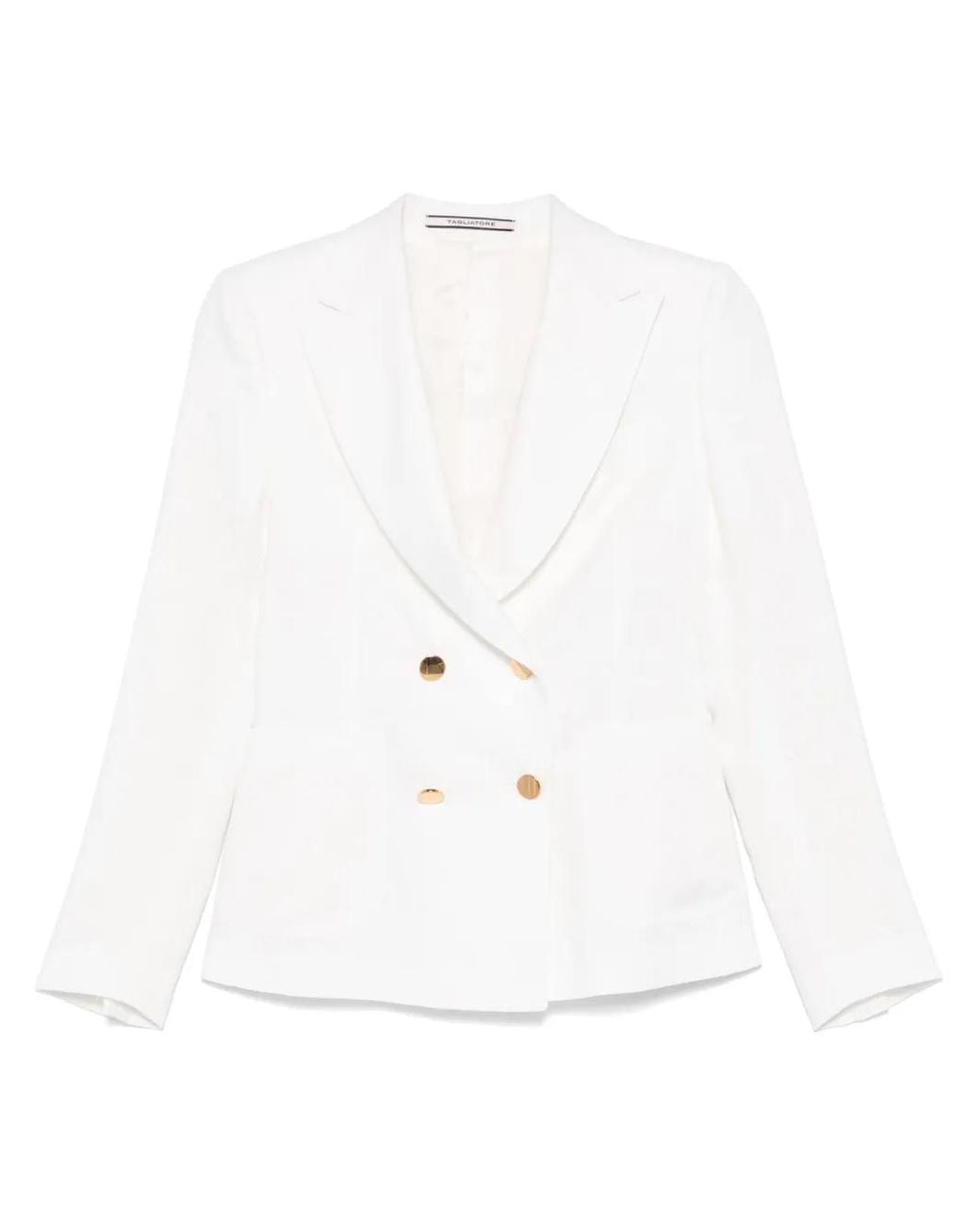 Tagliatore White Double-Breasted Jacket With American Rear Vent