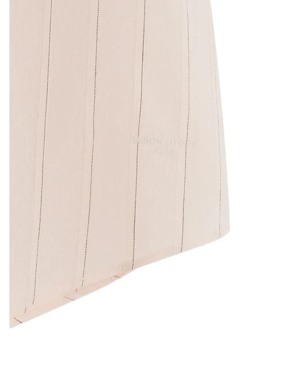 Maison Kitsuné Natural Pinstripe Short-Sleeve Shirt