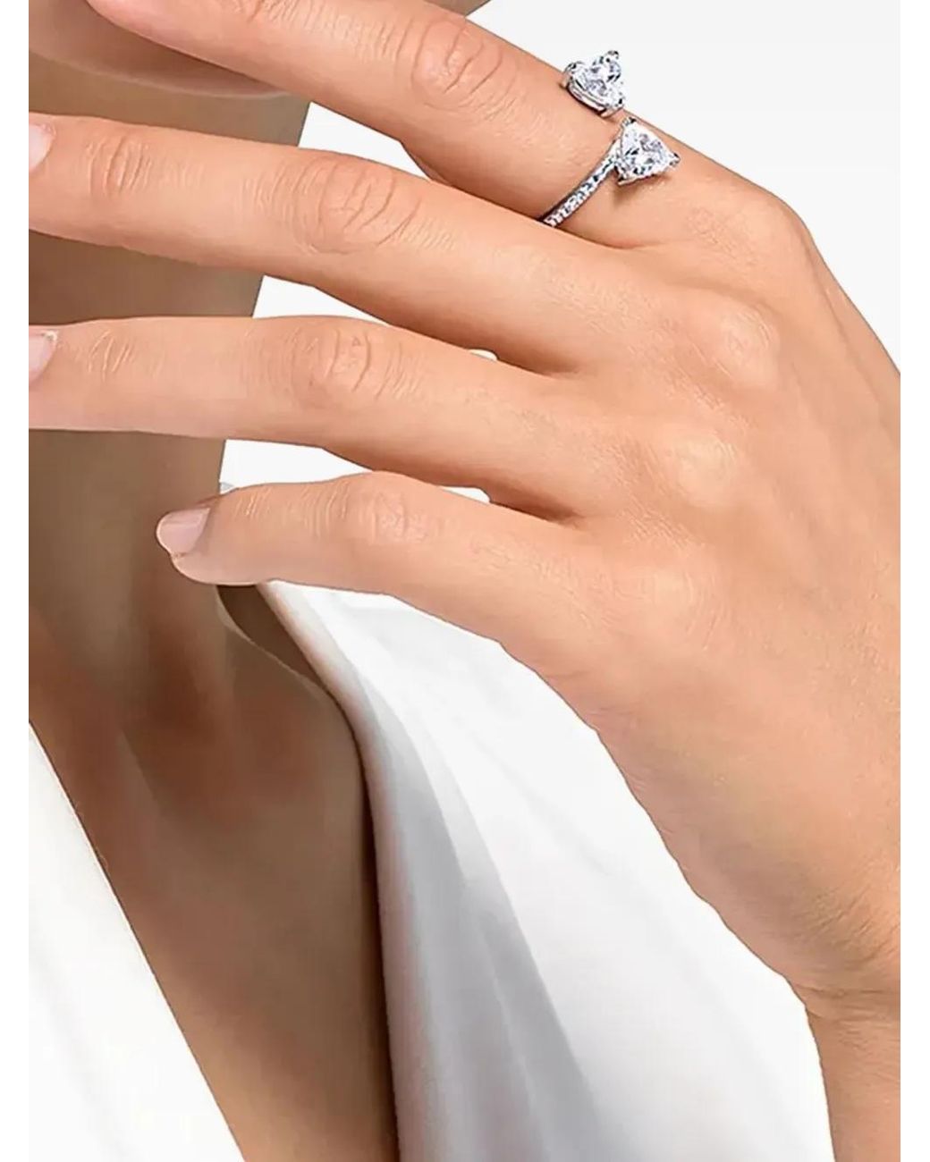 Swarovski White Crystal-Embellished Ring