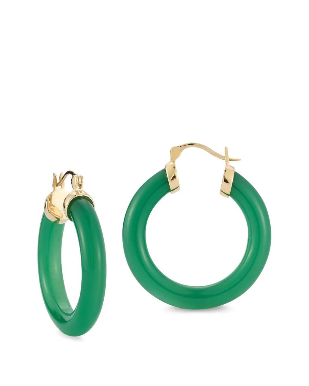 Mateo Green 14K Chalcedony Hoop Earrings