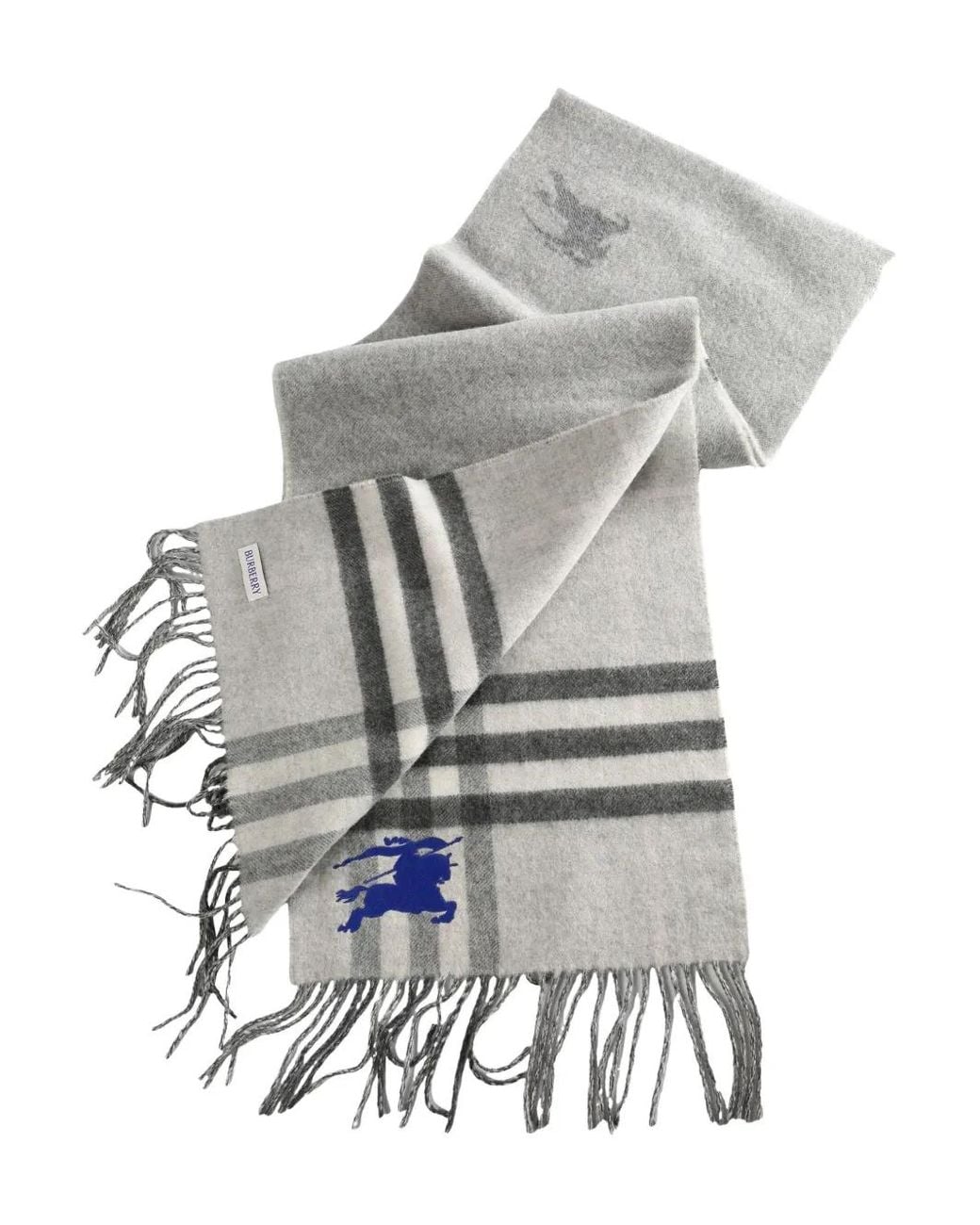 Burberry Gray Wendbarer Kaschmirschal Mit Reversible Check