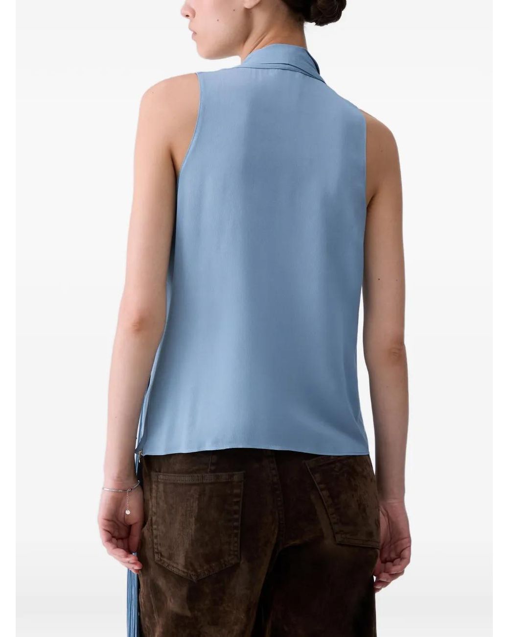 Liu Jo Blue Top With Scarf