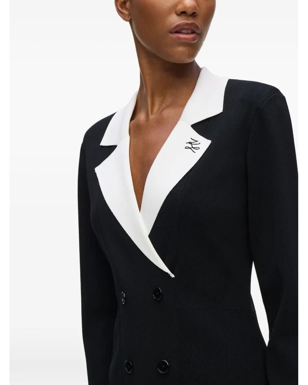 Karl Lagerfeld Black Double-Breasted Mini Dress