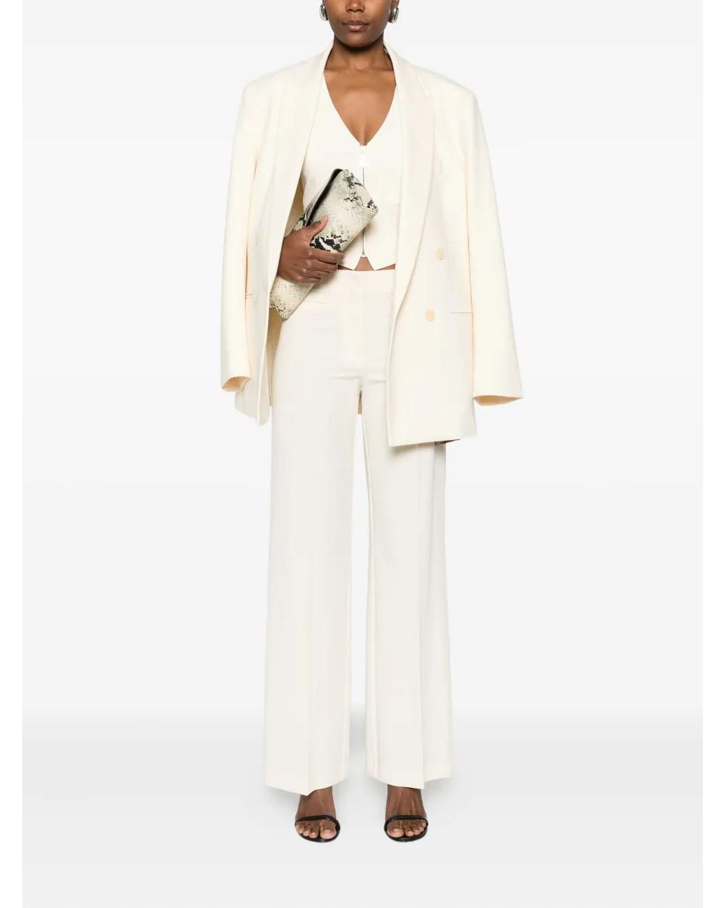 Patrizia Pepe White Zip-Up Waistcoat