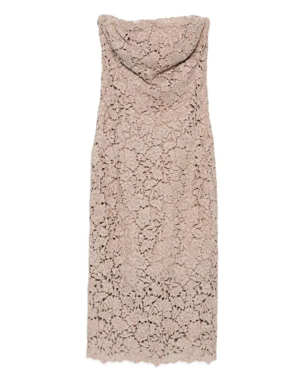 Ermanno Scervino Natural Floral-Lace Mini Dress