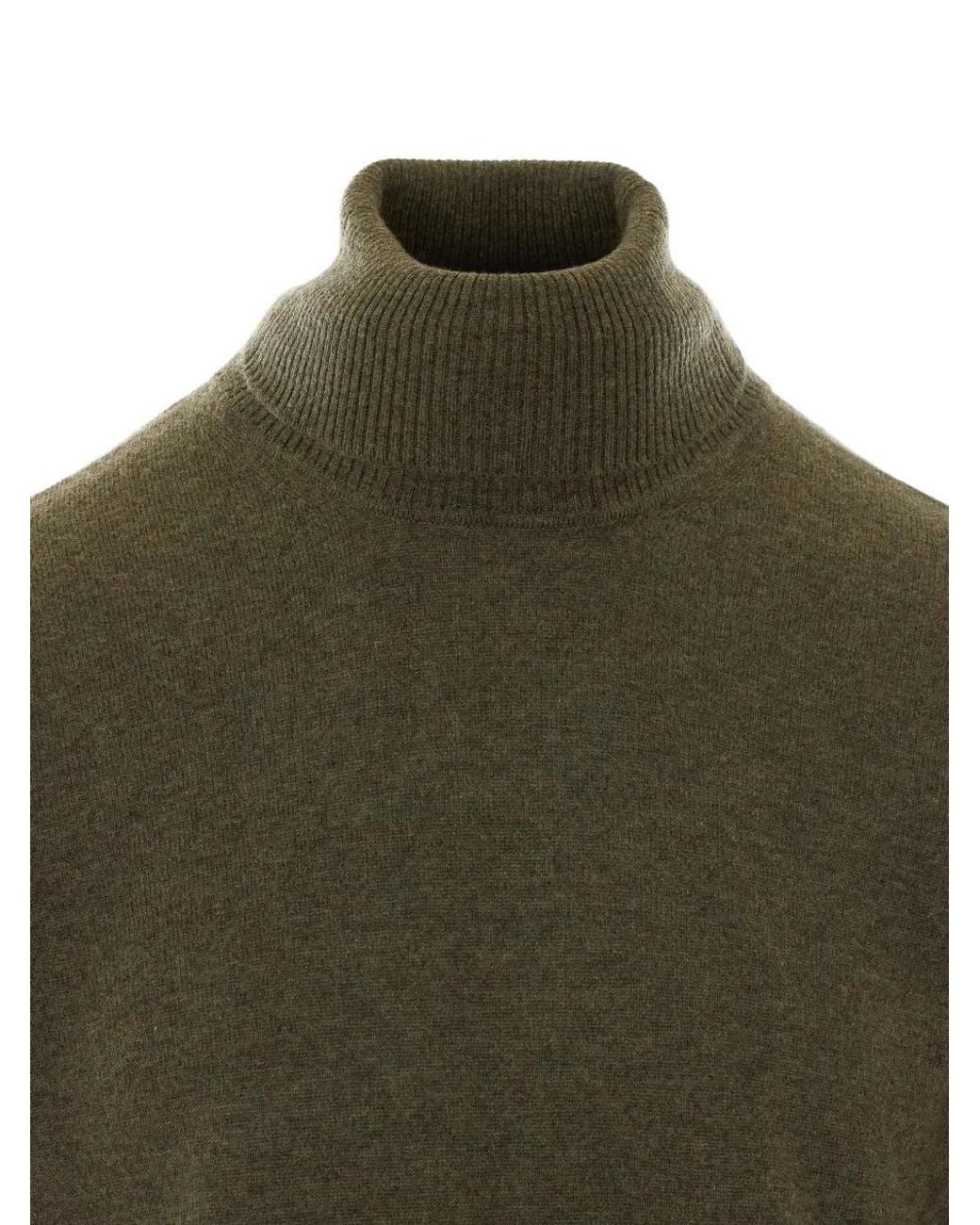 Alpha Studio Green High-Neck Wool Sweater for men