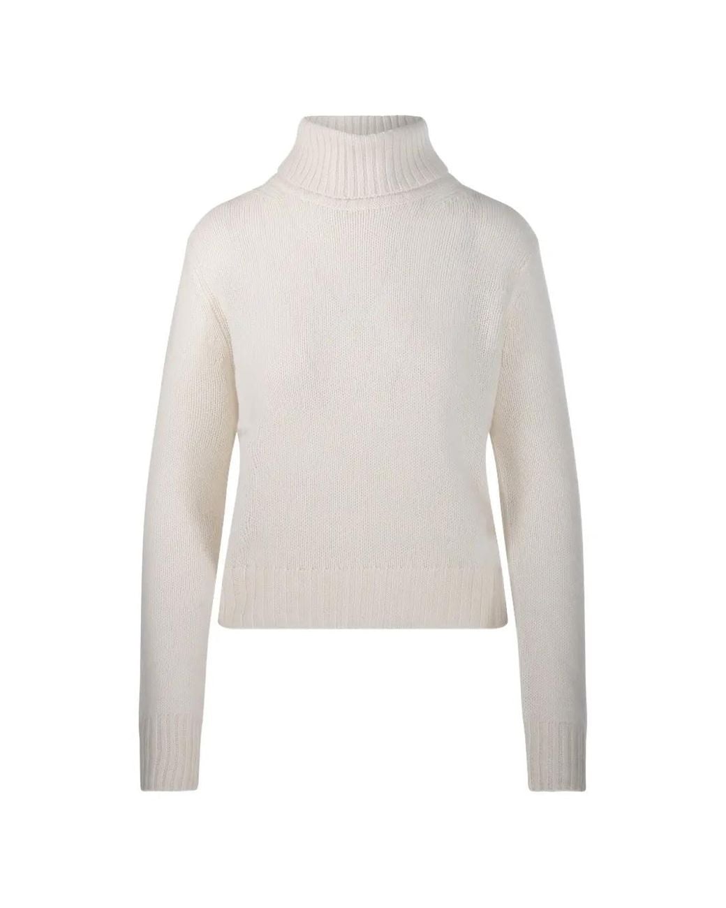 Be You White Pull En Maille Côtelée À Col Roulé