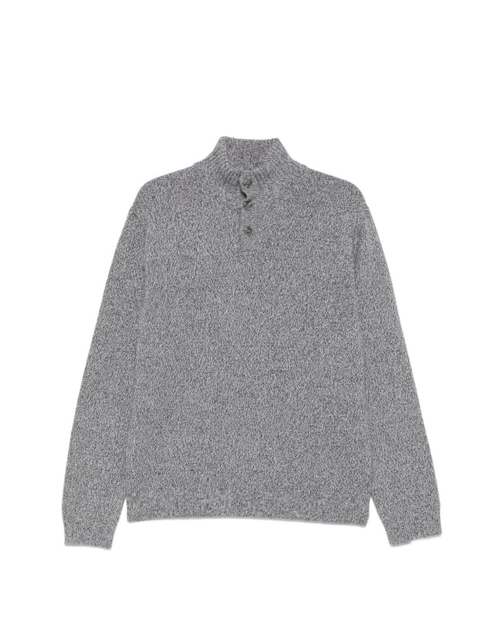 Daniele Fiesoli Gray Button-Up Melange Sweater for men