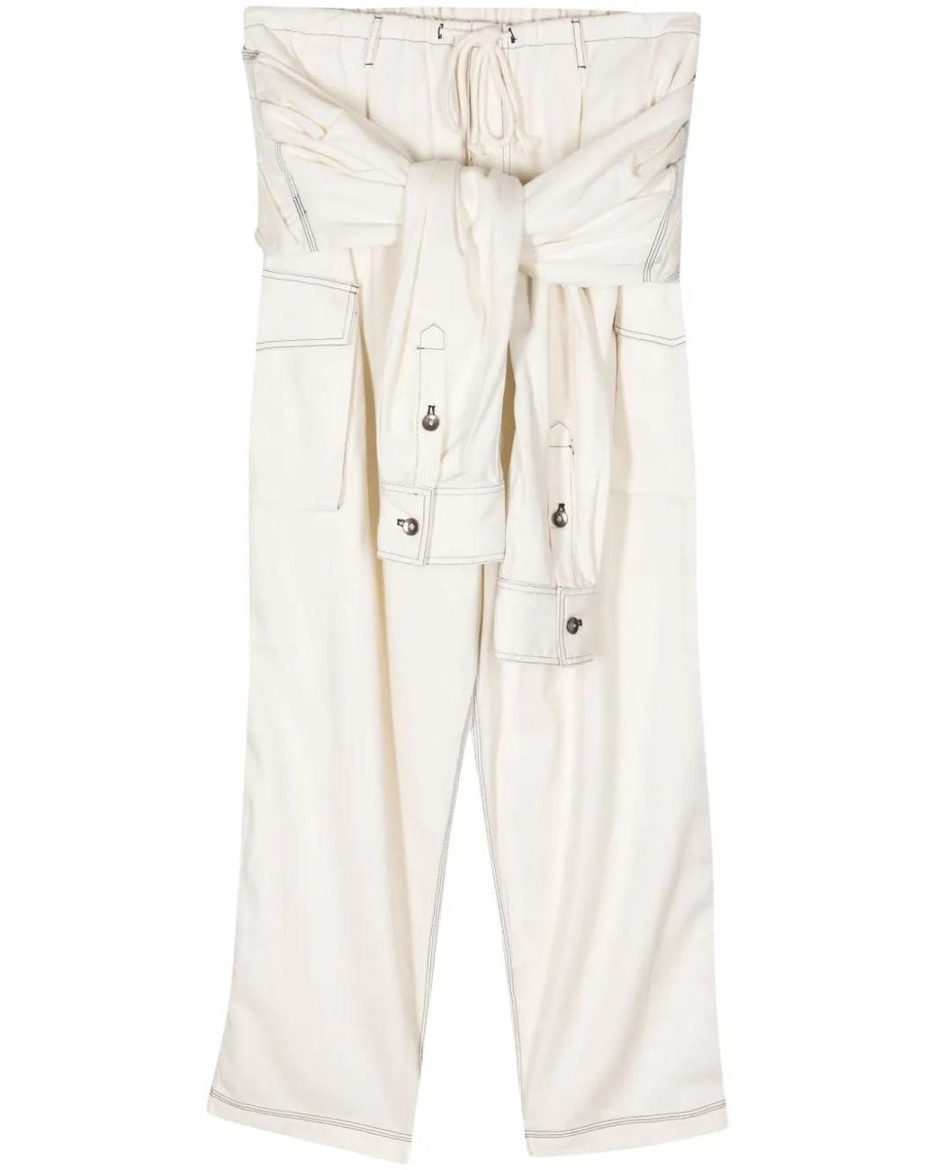 Act No1 Natural Tied-Waist Cargo Trousers