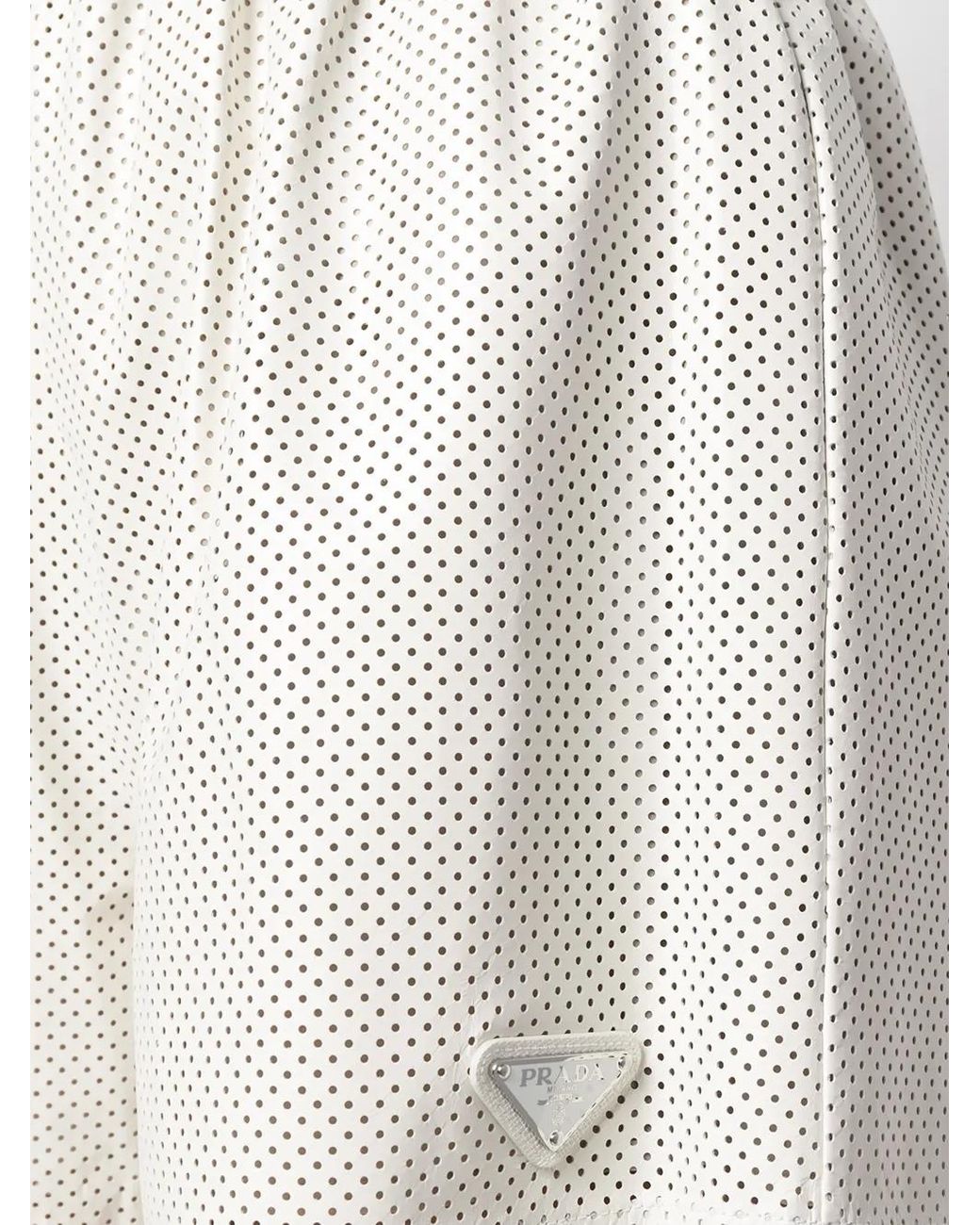 Prada White High-Waisted Logo-Plaque Shorts