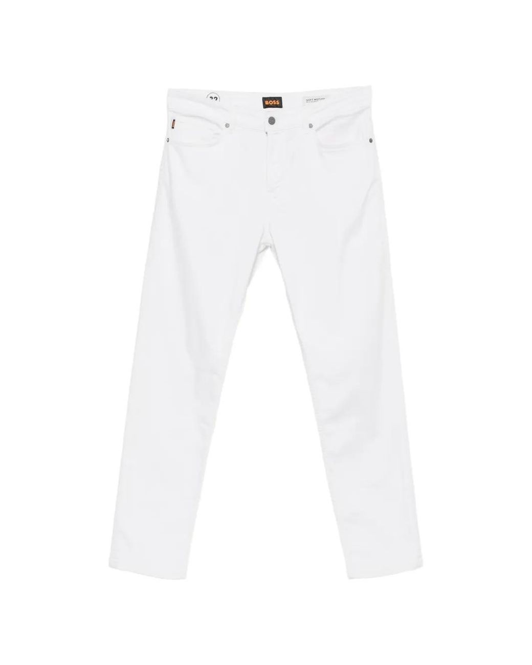 Boss White Maine Regular-Fit Jeans for men