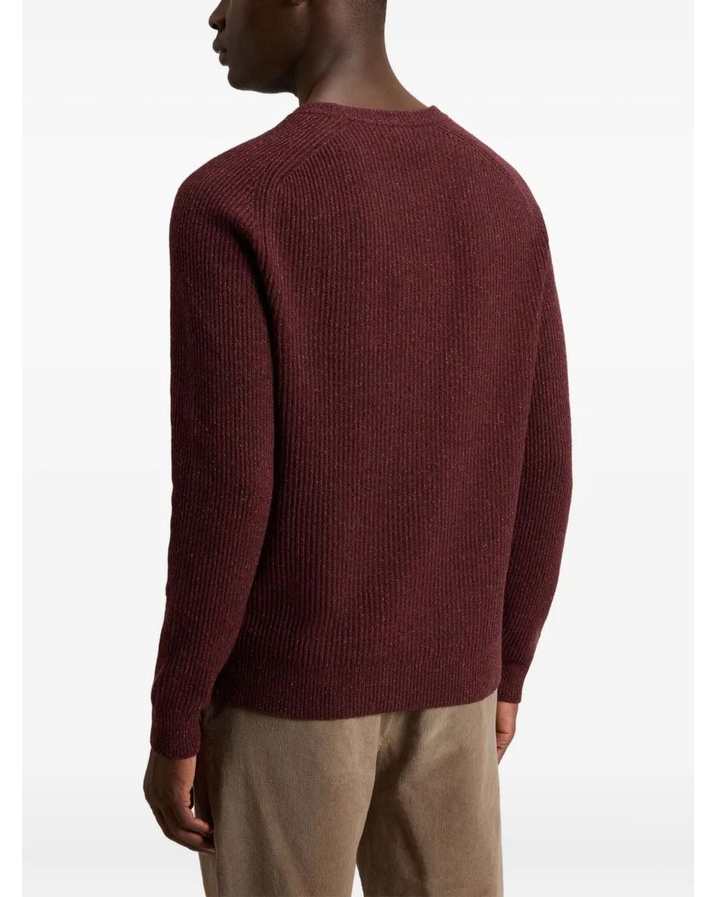 Woolrich Purple Rib-Knit Crew-Neck Sweater for men