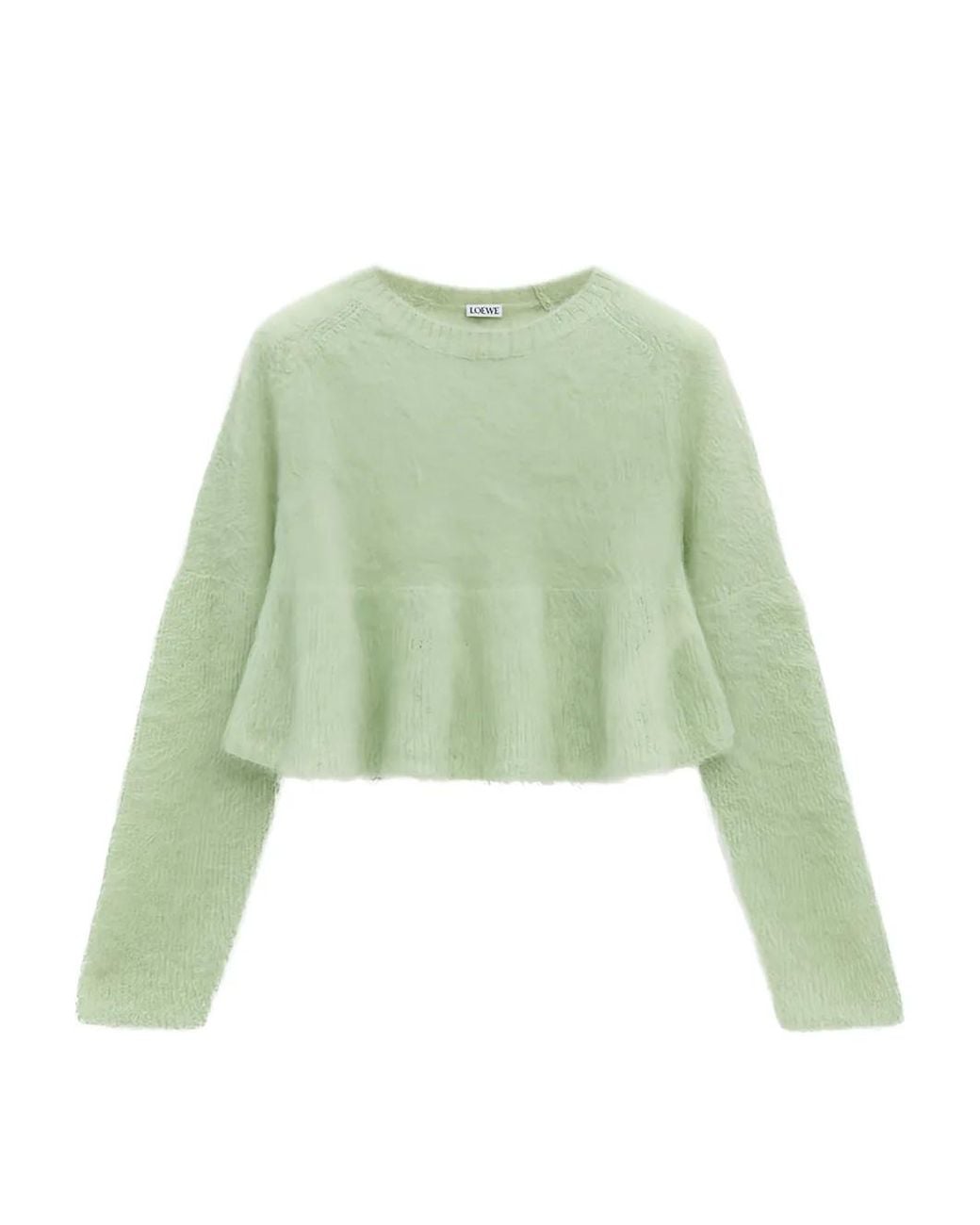 Loewe Green Peplum-Hem Sweater