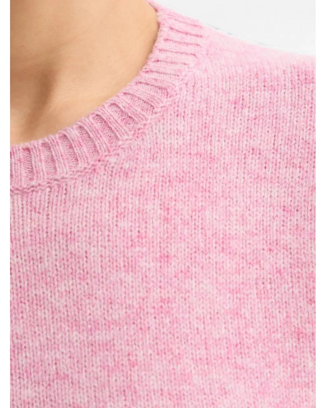 Benetton Pink Crew-Neck Wool Sweater