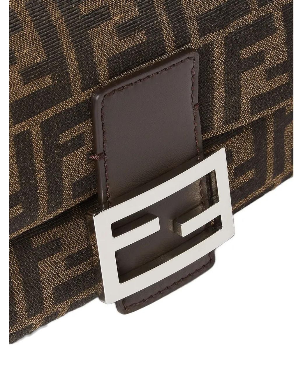 Fendi Brown Baguette Tobacco Ff Jacquard Fabric Bag