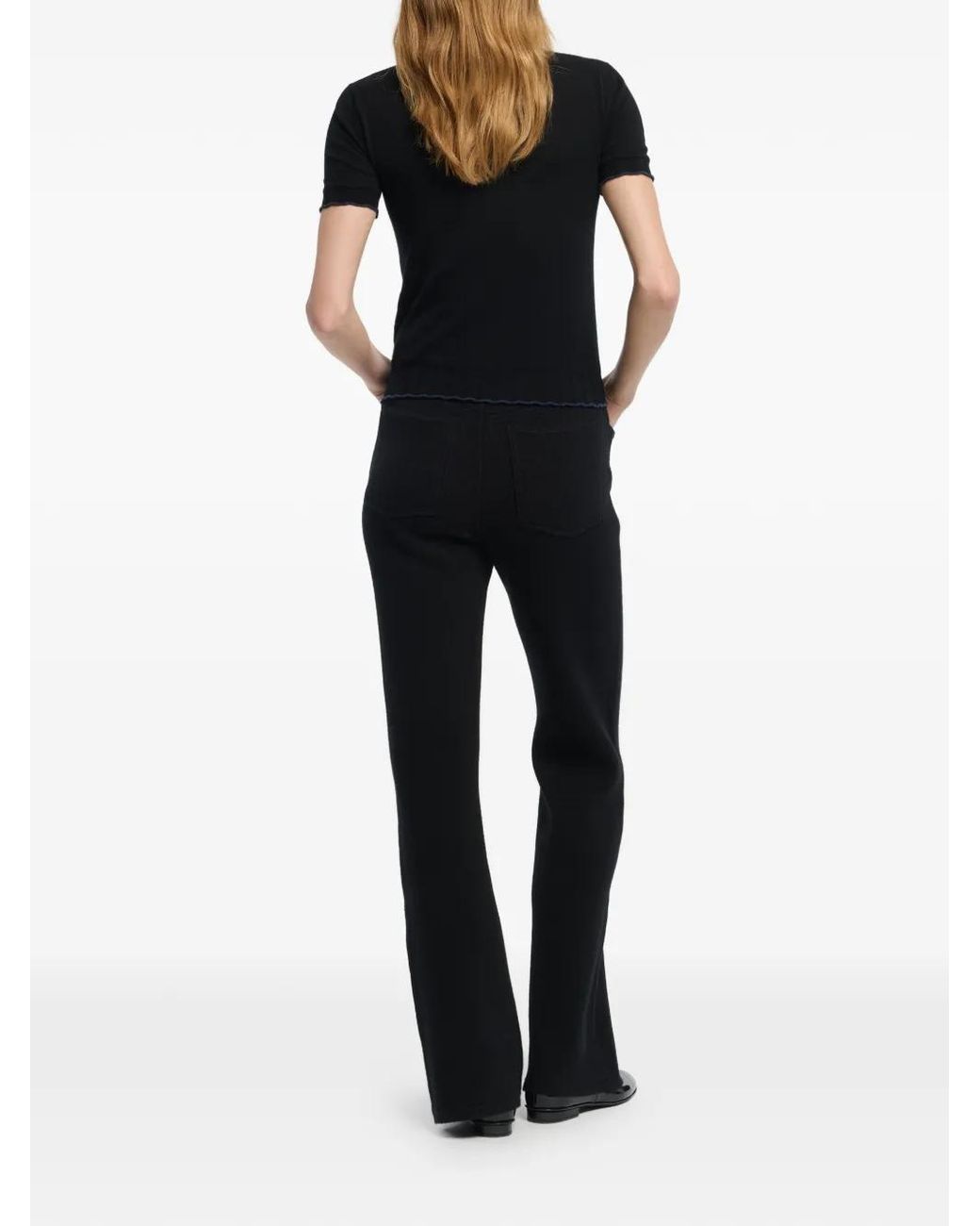 Barrie Black Ribbed Detailing Top