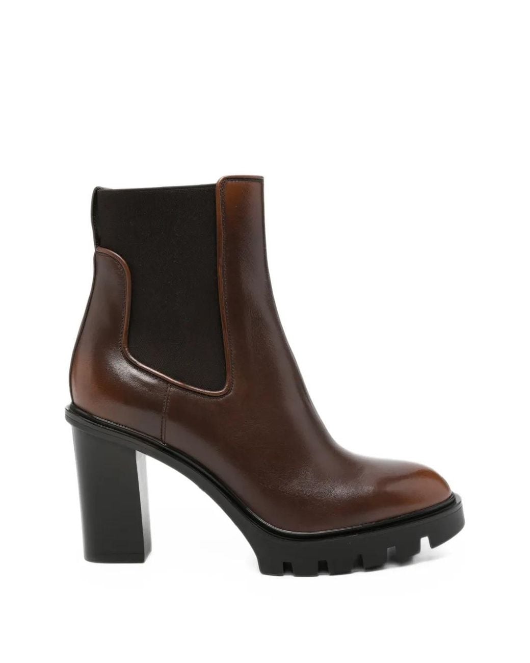 Santoni Brown Chunky-Sole Chelsea Boots
