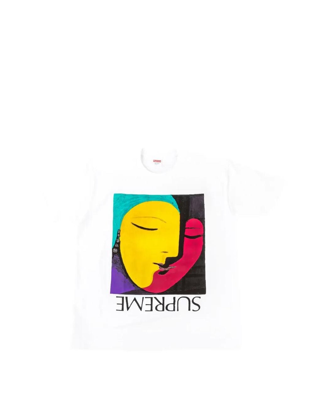 Supreme White Cotton Graphic-Print T-Shirt for men