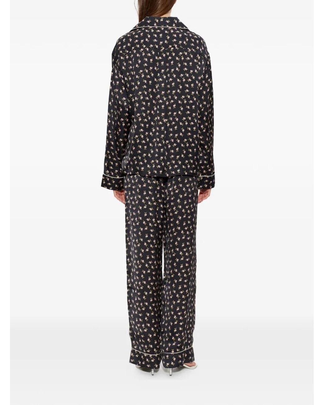 DIESEL Black Set-Maggie-D-Core Floral-Print Two-Piece Pajamas