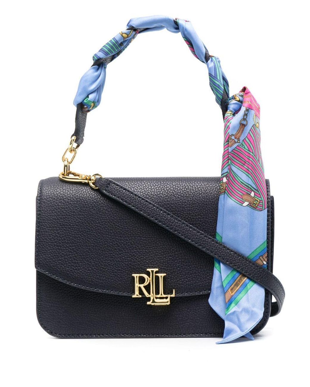 Sac à bandoulière Madison à détail de foulard Lauren by Ralph Lauren en  coloris Bleu | Lyst