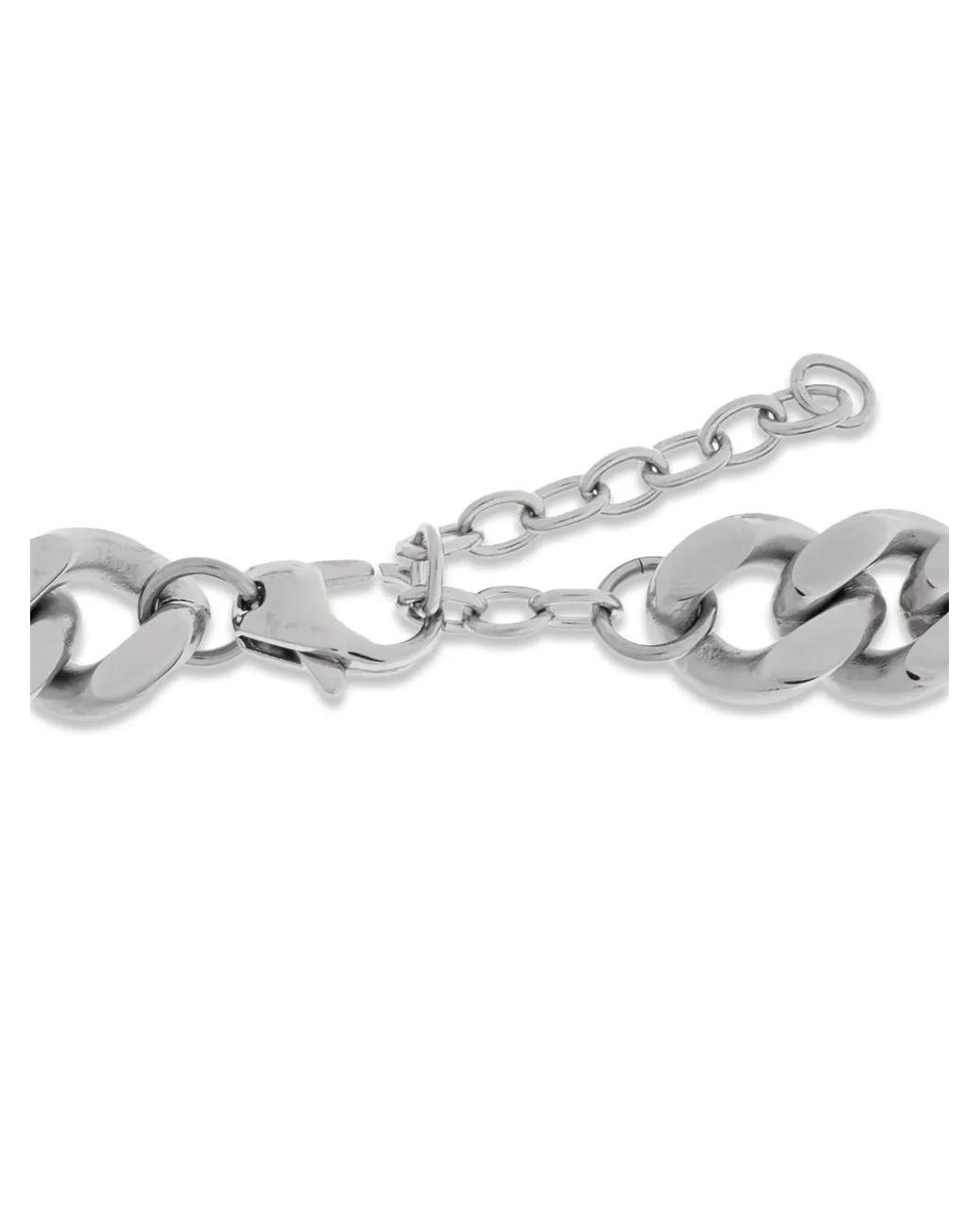 DIESEL White Chain Logo Bracelet