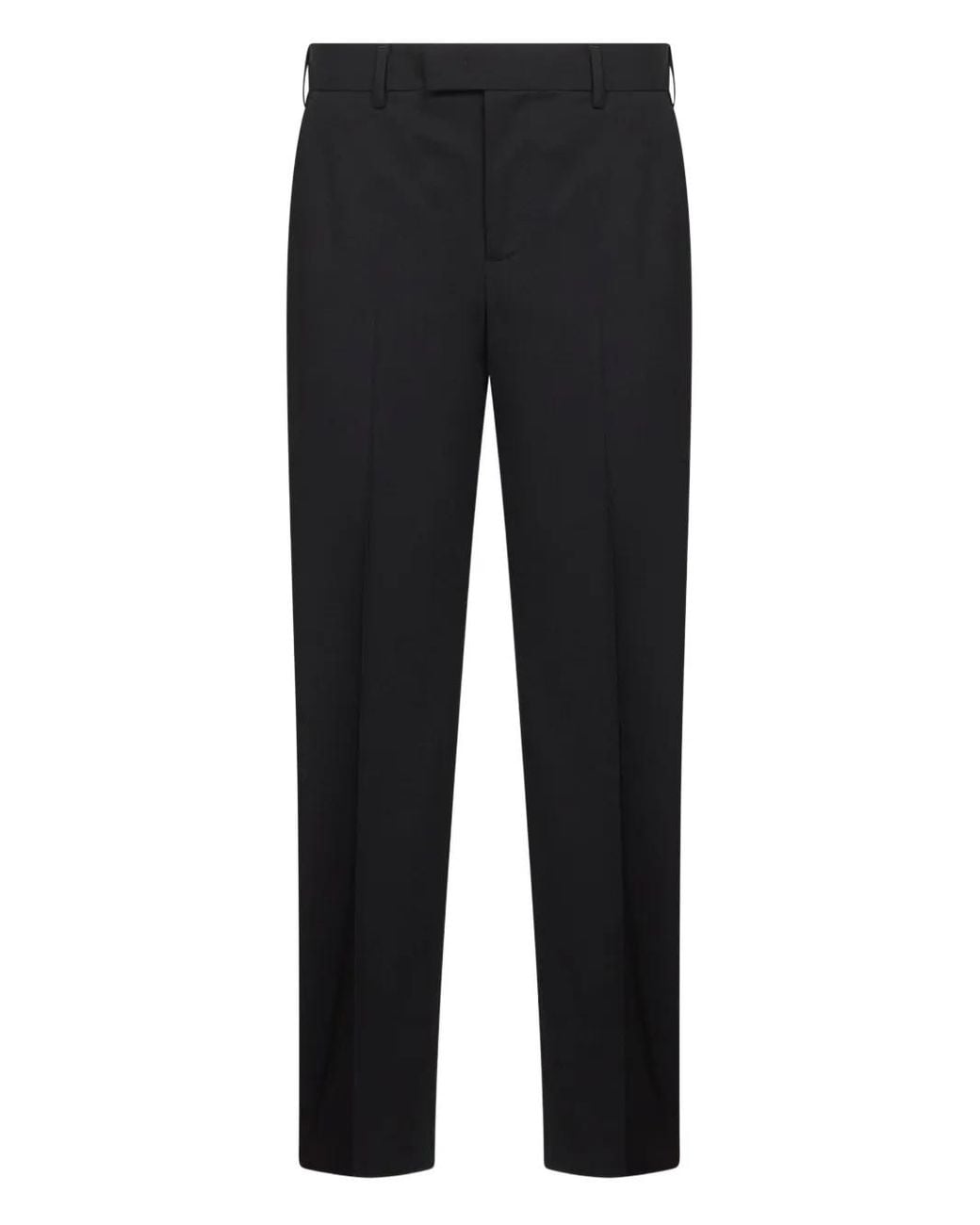 PT Torino Black Wool-Blend Trousers